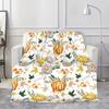Fresh Lemons Throw Blanket Fruits Vegetables Theme Flannel Blanket Super Soft Lightweight Blanket for Bed Sofa Couch Living Room