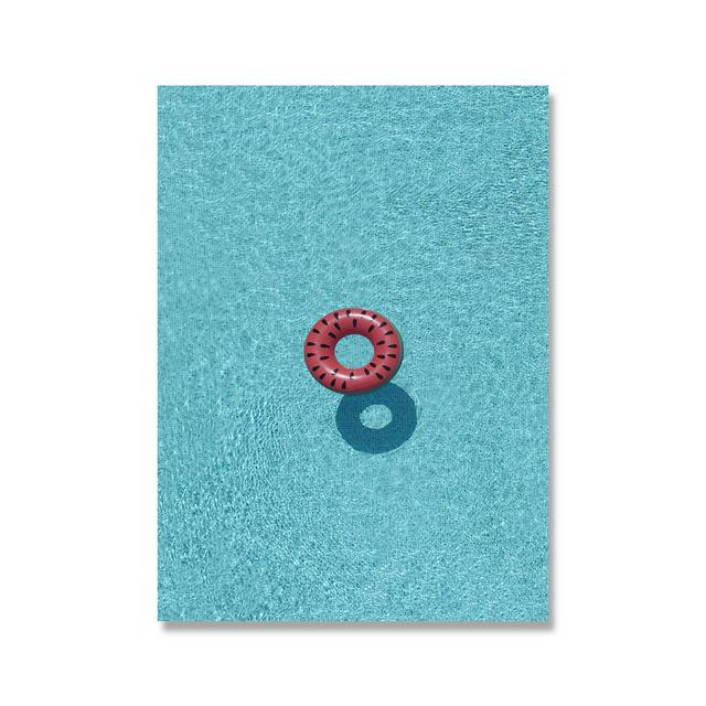 Minimalist Swimming Pool Poster Print Miami Ocean View Canvas Painting Summer Beach Wall Art Pictures for Living Room Home Decor