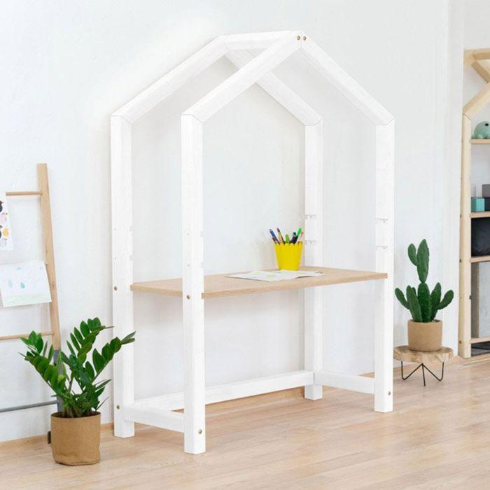 Bureau enfant cabane STOLLY blanc et verni