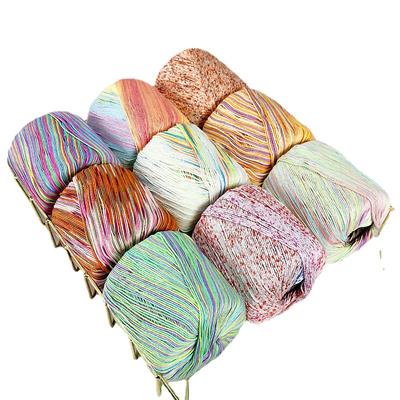 1pcs/lot Pure Cotton Style Space Dyed Lace Thread Violent Bear Handmade Crocheted Shawl Knitted Fine Wool