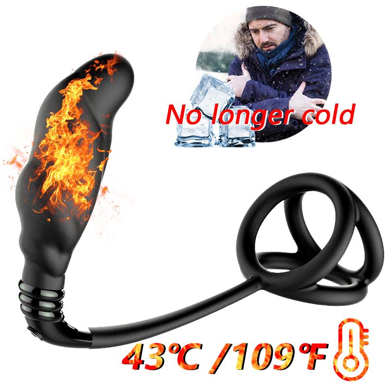 Zeitverzögertes männliches Prostata-Massagegerät, kabelgebundene Steuerung, Analsex-Spielzeug, Sperre des Penis, Hoden zur Verzögerung der Ejakulation, Analplug-Vibrator für den Mann