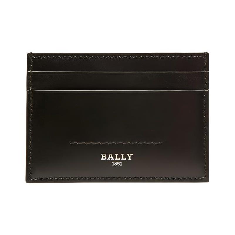 

Bally Schar Classic Solid Color Letter Logo Leather Card Holder Men Accessories Black 6300377 Basic Set (Bag+Dust Bag)
