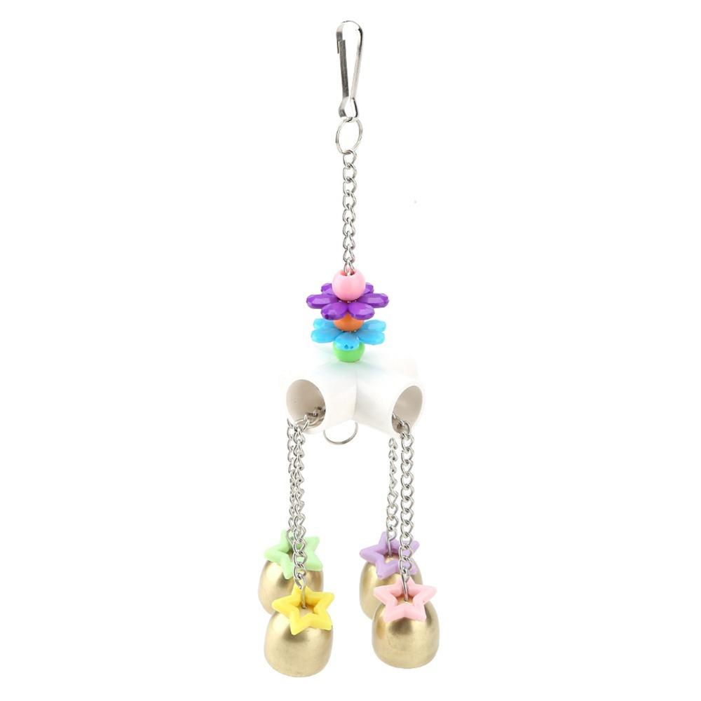 Durable Durable Metal Parrot Swing Toy Sweet Sound Bell Design Hanging Ring Toy Climbing Ring Bird Chewing Toy For Parakeet