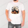 Fashion Ghost Cat Pumpkin Halloween Graphic T Shirts for Men Fashion Trend Black Cat Printed Tees Funny Spooky Season Shirt Tops