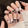 10pcs Handmade Press on Nails French Cat Eye Pink Bow Decor Korean False Nails Wearable Full Cover Ins Almond False Nail Tips