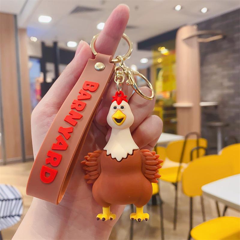 

Cartoon Animal Keychain Cute Fashion Creative Key Ring Girls Boys Unisex Animal Keychain Cow Rooster Pink pig squirrel Keychain