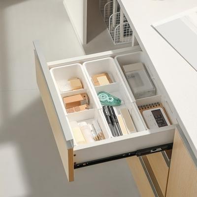 Expandable Storage Box Drawer Organizer with Removable Dividers Adjustable 3-Compartment Drawer Divider for Office Kitchen Bathroom Bedroom
