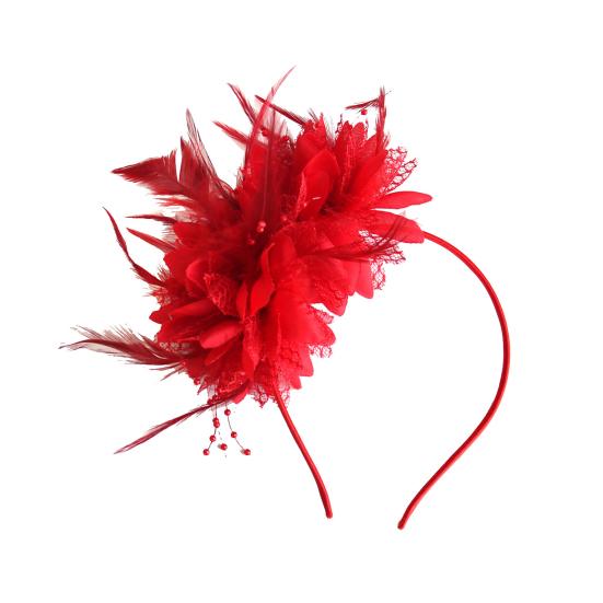 

Винтажная повязка на голову с перьями, элегантная тканевая повязка с цветком для женщин и девочек, петля для волос, свадебные аксессуары для волос, свадебная вечеринка, прическа, украшение, головные уборы