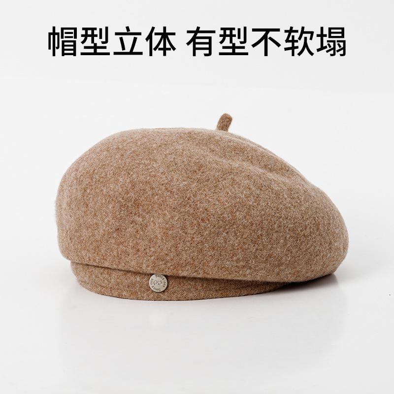 Autumn and Winter Warm Wool Beret Women's New Face Small High-end Temperament Retro Painter Hat Winter