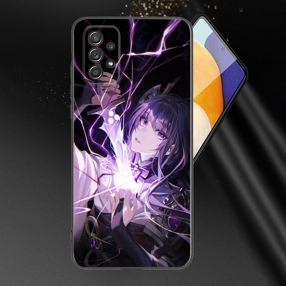 G-Genshin Impact Raiden Shogun Phone Case For Samsung Galaxy A13,A21s,A22,A31,A32,A52,A53,A71,A80,A91 Soft Black Phone Cover