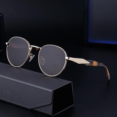 Round Frame Sunglasses Women'S Tide Advanced Sense Metal Sunglasses Men'S Sunglasses