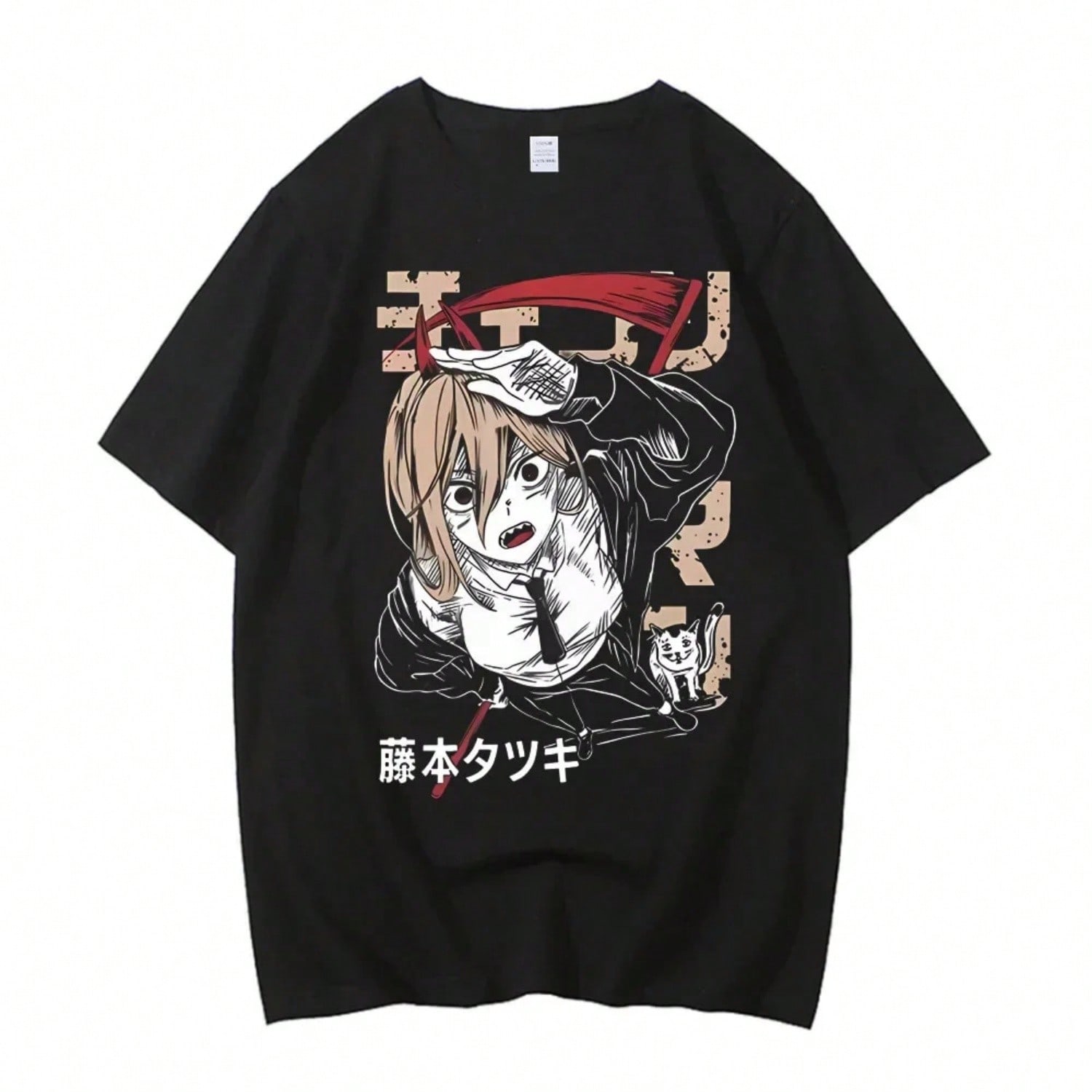T-Shirt  Anime CSM Denji Power Black Shirt.Jpg| T-Shirt  Anime CSM Denji Power Gift Shirt All Size.Jpg| T-Shirt,Anime Manga Denji T-Shirt, Aki Power T S разноцветный