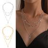Long Chain Multi-Layer Dainty Necklace Fashion Ball Beads Cactus Pendant Necklace Jewelry for Women Girls