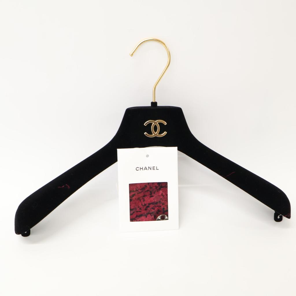 Chanel 22AW P73159V64621 Tweed Silk Bowtie Back Button Blouse Tops 36 Burgundy X blackUsed