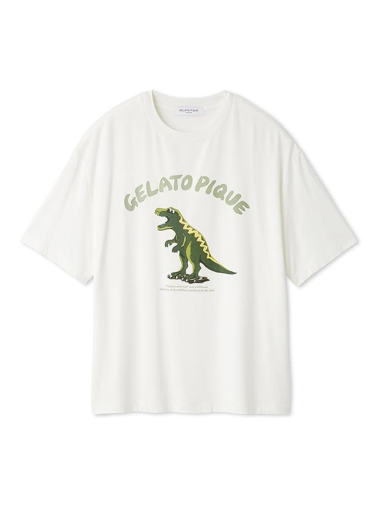 Gelato Pique HOMME Dinosaur PMCT251987 OWHT M One-Point T-Shirt Men's