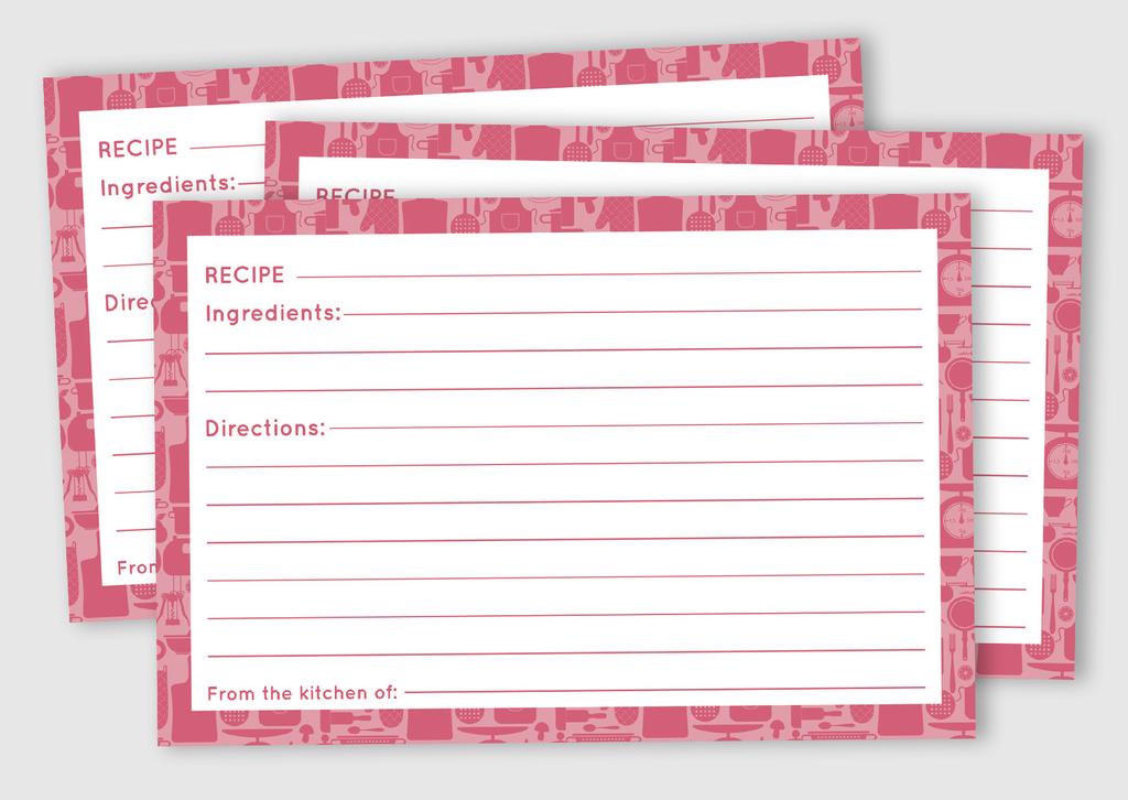 Inkdotpot Recipe Card 6x4 inch Single-Sided Recipe Design Cards Border Recipe Cards Wedding-Bridal Shower-Baby Shower- Pack of
