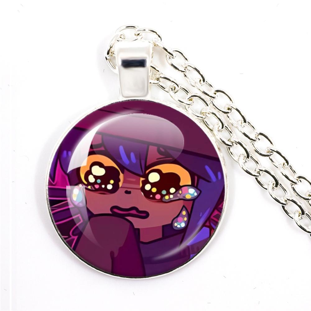 Niko Oneshot Necklace Anime Creative Cartoon Niko Pancakes Glass Cabochon Pendant Necklace Charm Jewelry Gift Jewelry