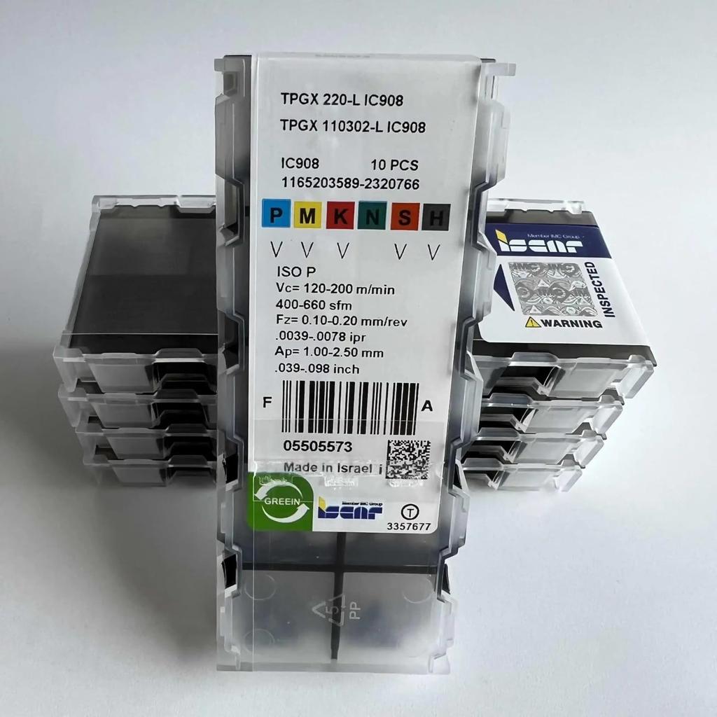 ISCAR / TPGX110302-L IC908 /Industrial indexable Carbide Inserts 10 PCS