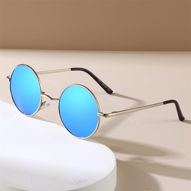 Fashion Retro Round Hippie Sunglasses for Women Men Trendy Punk Disco Party Glasses Circle Metal UV Protection Sunglasses