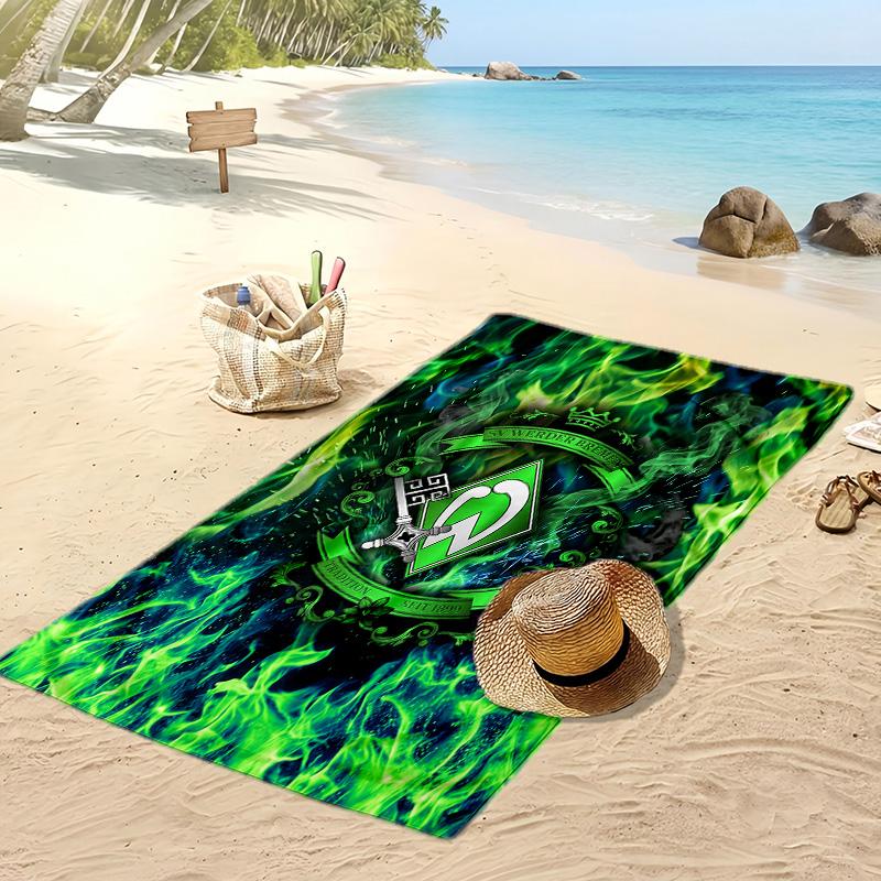 Asciugamano da Spiaggia con Stampa Calcio Werder Bremen, Asciugamano Grande Morbido ad Asciugatura Rapida per Spiaggia Campeggio Nuoto