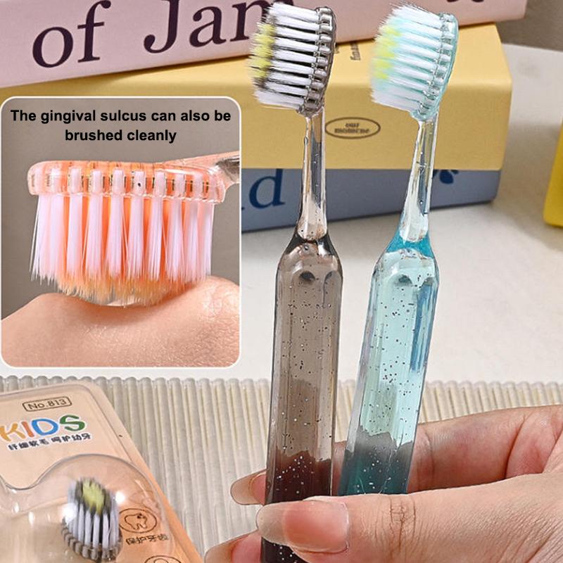 2 Pezzi Spazzolino da Denti per Bambini con Superficie Convessa Setole Morbide Spazzolini da Denti per Bambini dai 3 ai 12 Anni Spazzolini da Denti Cura Orale Dentale