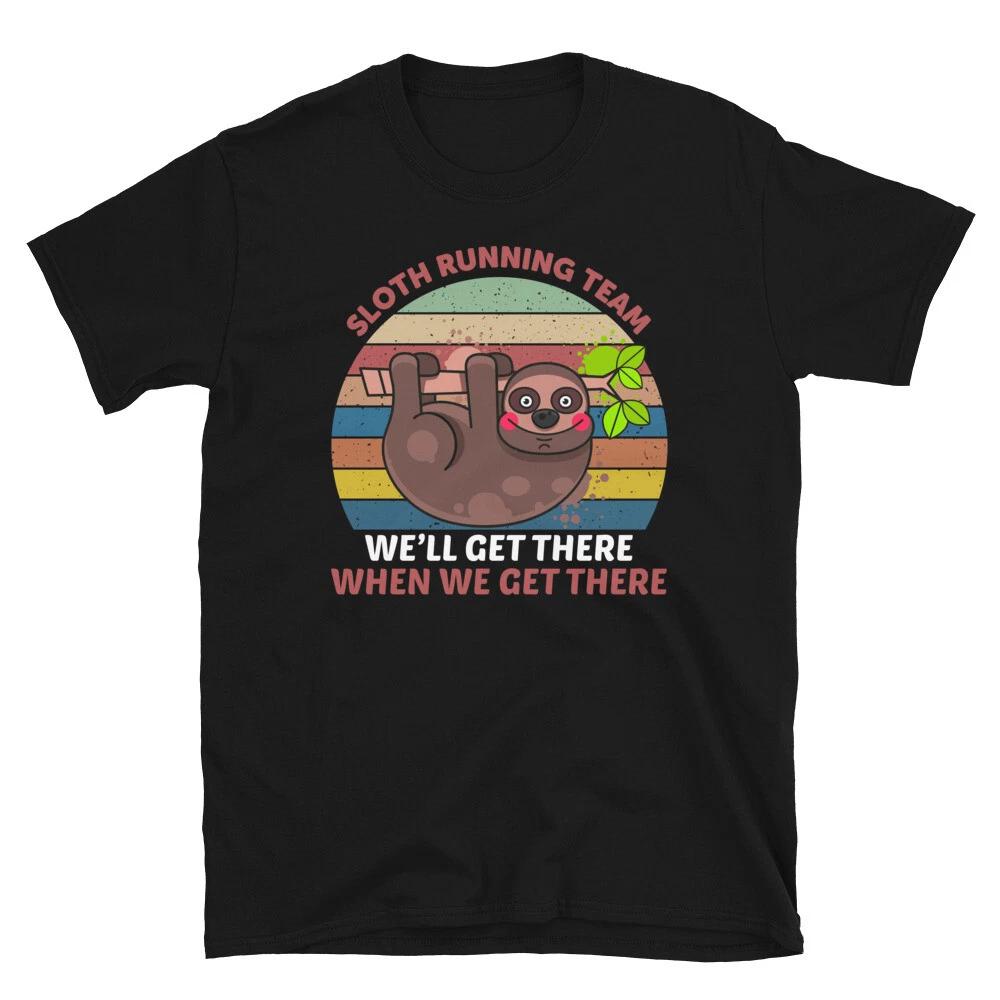 Running Team Active Funny Novelty Sloth Classic Everyday Sarcastic Gift T-Shirt L