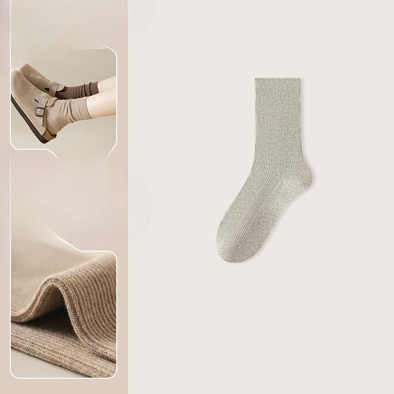 Women's Autumn and Winter Deodorant Retro Boneless Drum Pile Cotton Socks