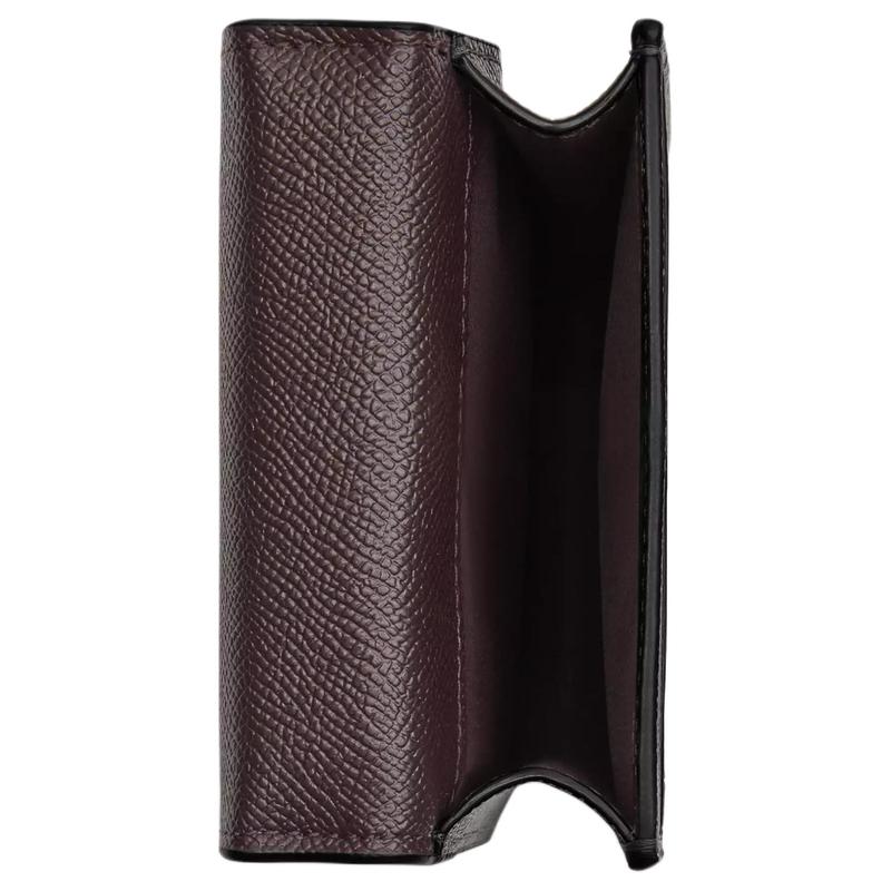 COACH ogo design snap closure leather mobile phone bag mini women's black black