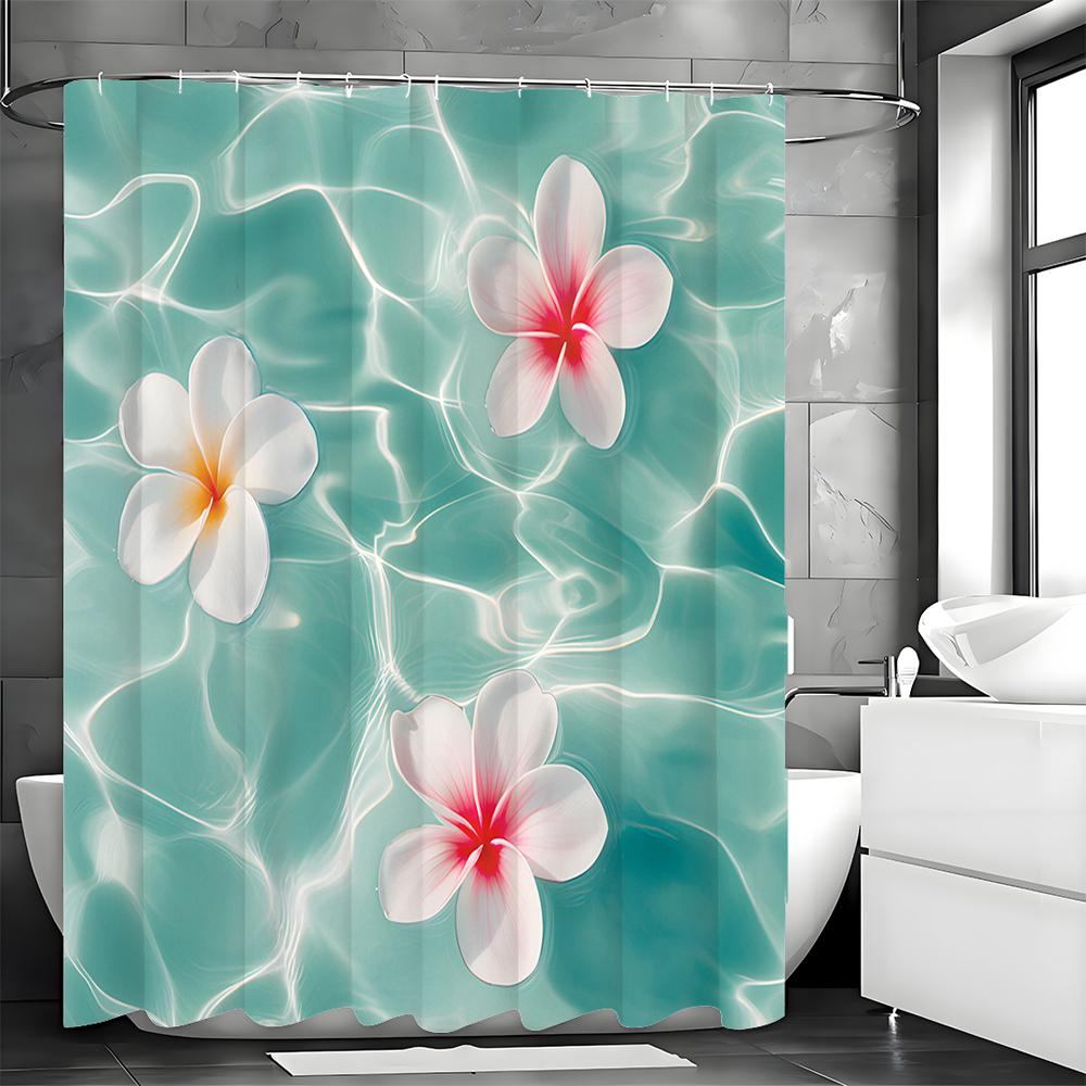 Egg Flower Ocean Shower Curtain, Bathroom Decorative Shower Curtain, Waterproof Shower Curtain with Hooks