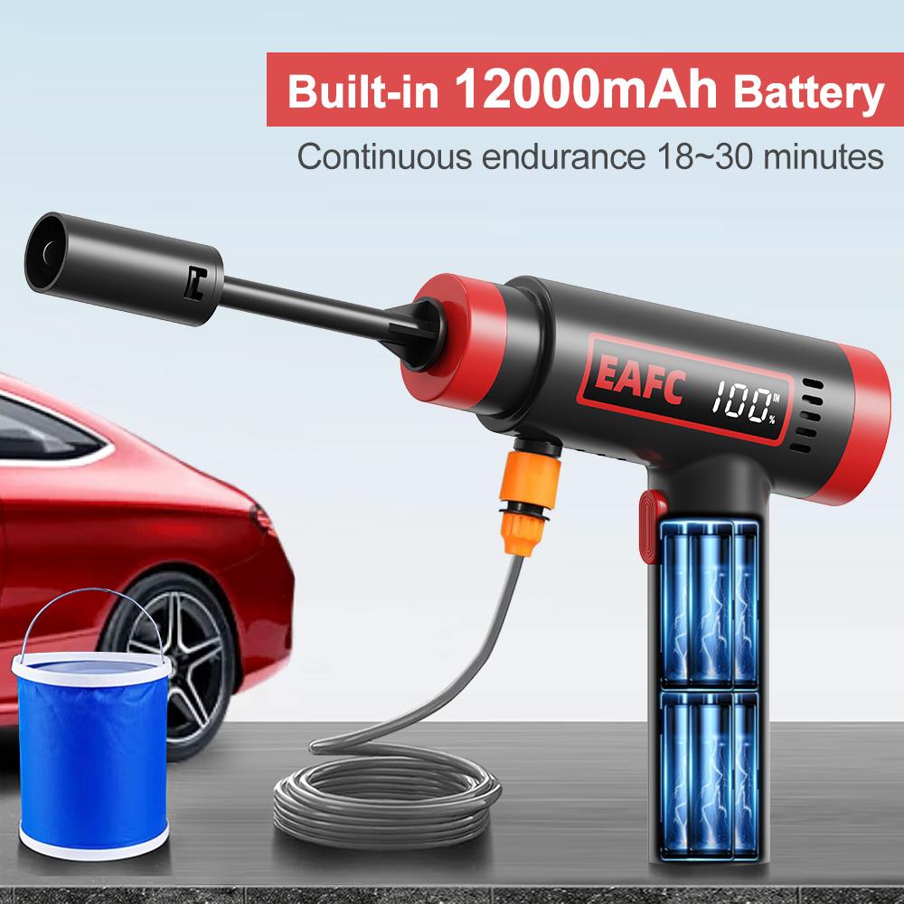 Portable Cordless High-Pressure Car Washer Gun Lightweight Car Cleaner Built-in Lithium Battery for Car Yard Garden Cleaning