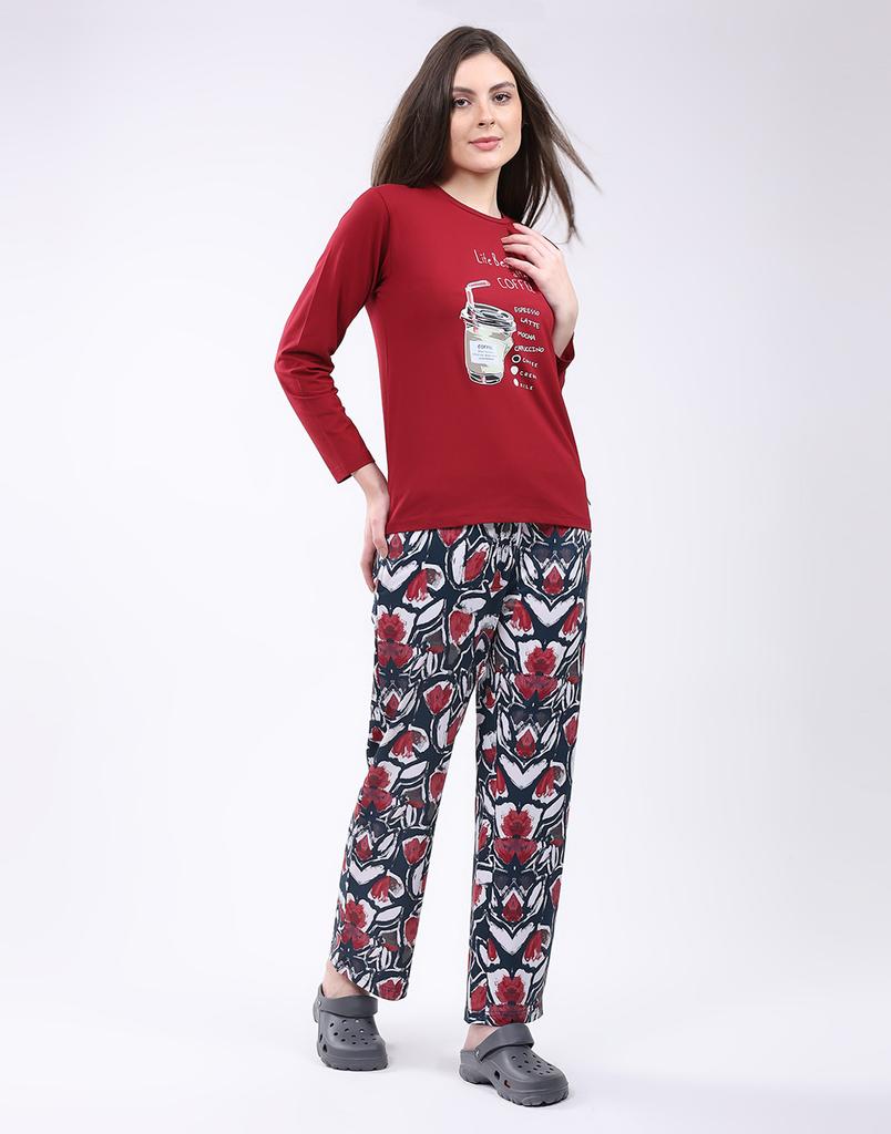 MONTE CARLO Conjunto inferior de manga larga con cuello redondo para mujer