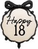 Balon Foliowy Happy 18 Urodziny Czarna Kokarda Osiemnastka Party 47X53Cm
