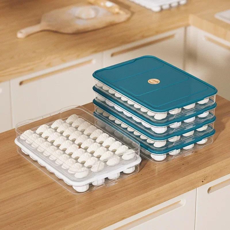 Mehrschichtige Knödelbox für den Heimgebrauch Lebensmittel Eier Gefrierbox Wonton Frischehalte-Organizer Schnellgefrier-Kühlschrank-Aufbewahrungsbox