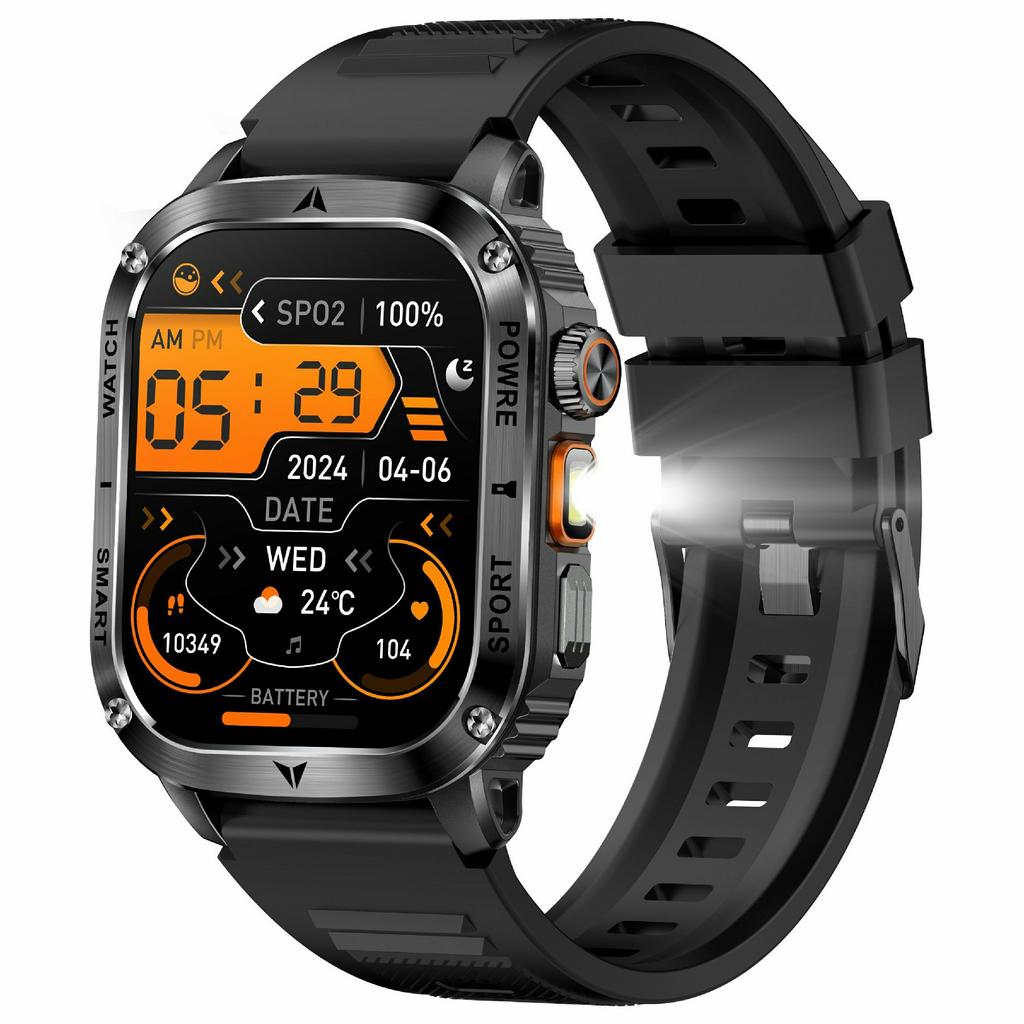AK80 2.01 Inch HD Screen Smart Watch Bluetooth-Compatible Calling Heart Rate Monitor Sports Tracker,Silicone Strap