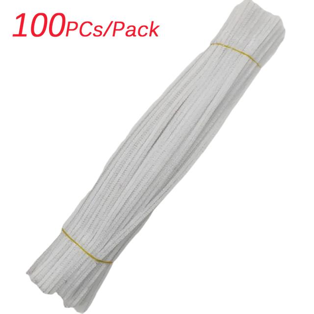 100/300PCS Creative Wires Chenille Wire Pipe Flower Headband Colorful DIY Plush Stem Wired Twist Stick DIY Handmade Toy Materia