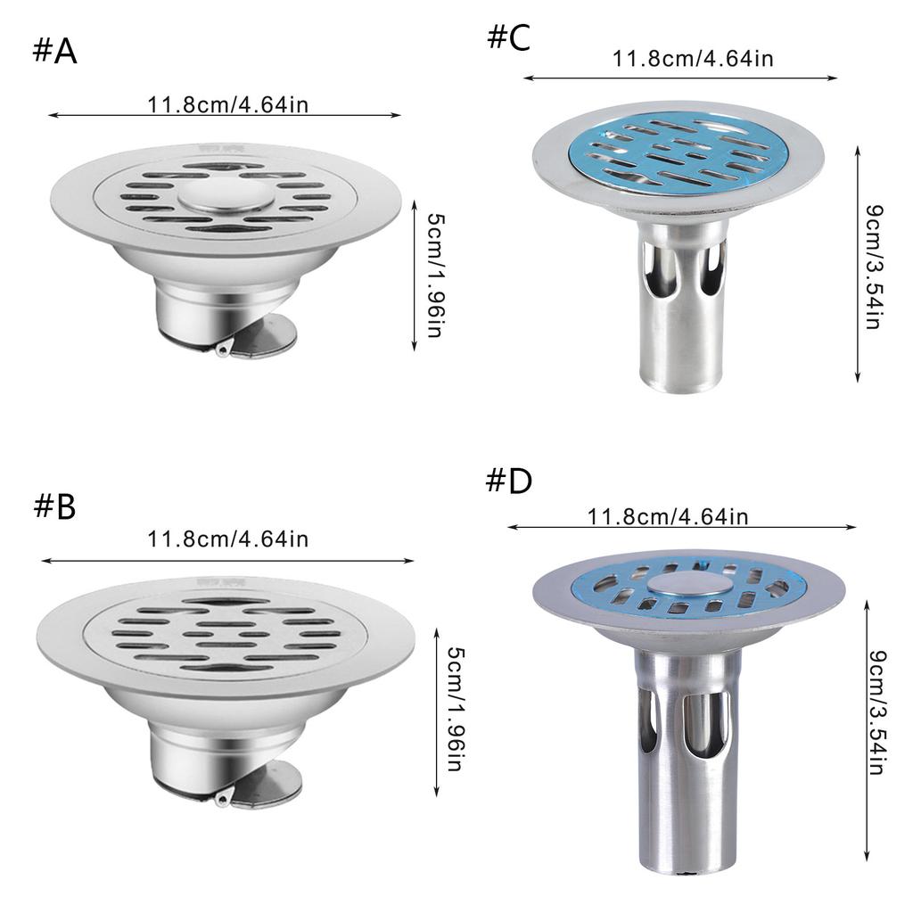 Stainless Steel Floor Drains Antiodor Drainer Shower Strainer Cover AntiBlocking Round Floor Strainer Hair Catcher