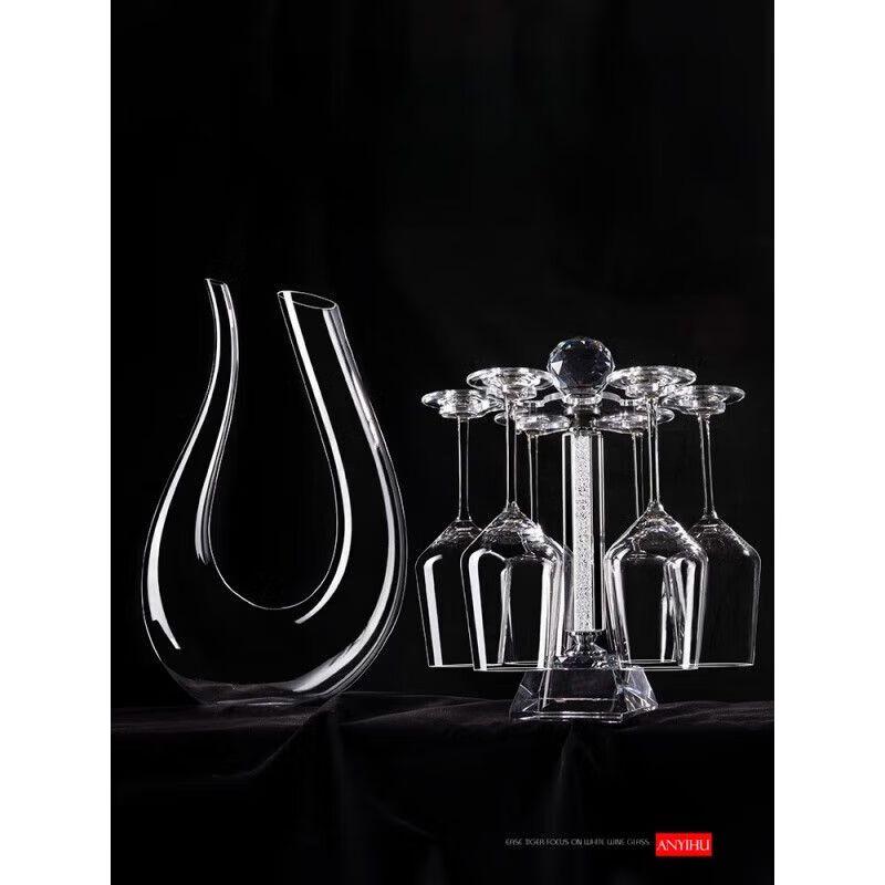 European Crystal Red Wine Glass Set with Rotating Decanter