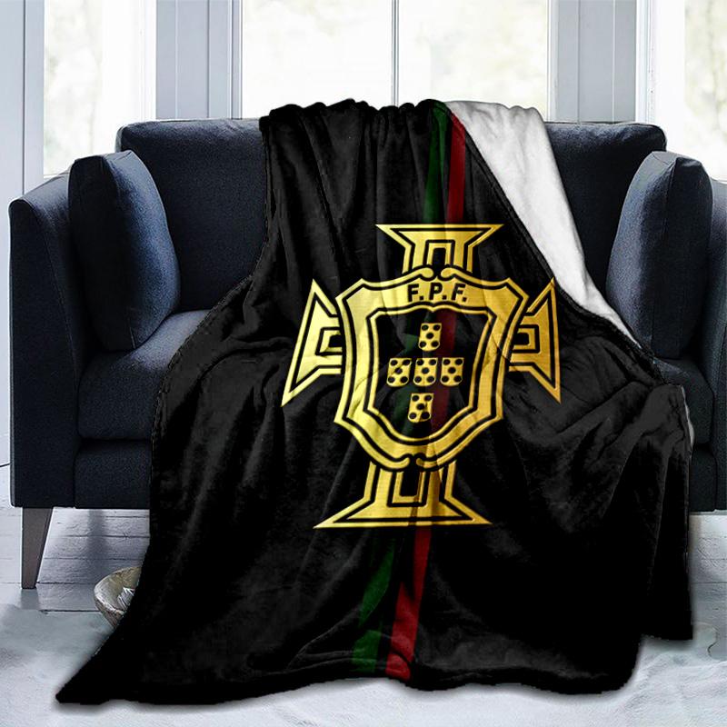 Nationales Wappen Portugals Decke Geeignet für Sofas, Betten, Büros und Camping - Perfektes Geschenk für Halloween Weihnachten