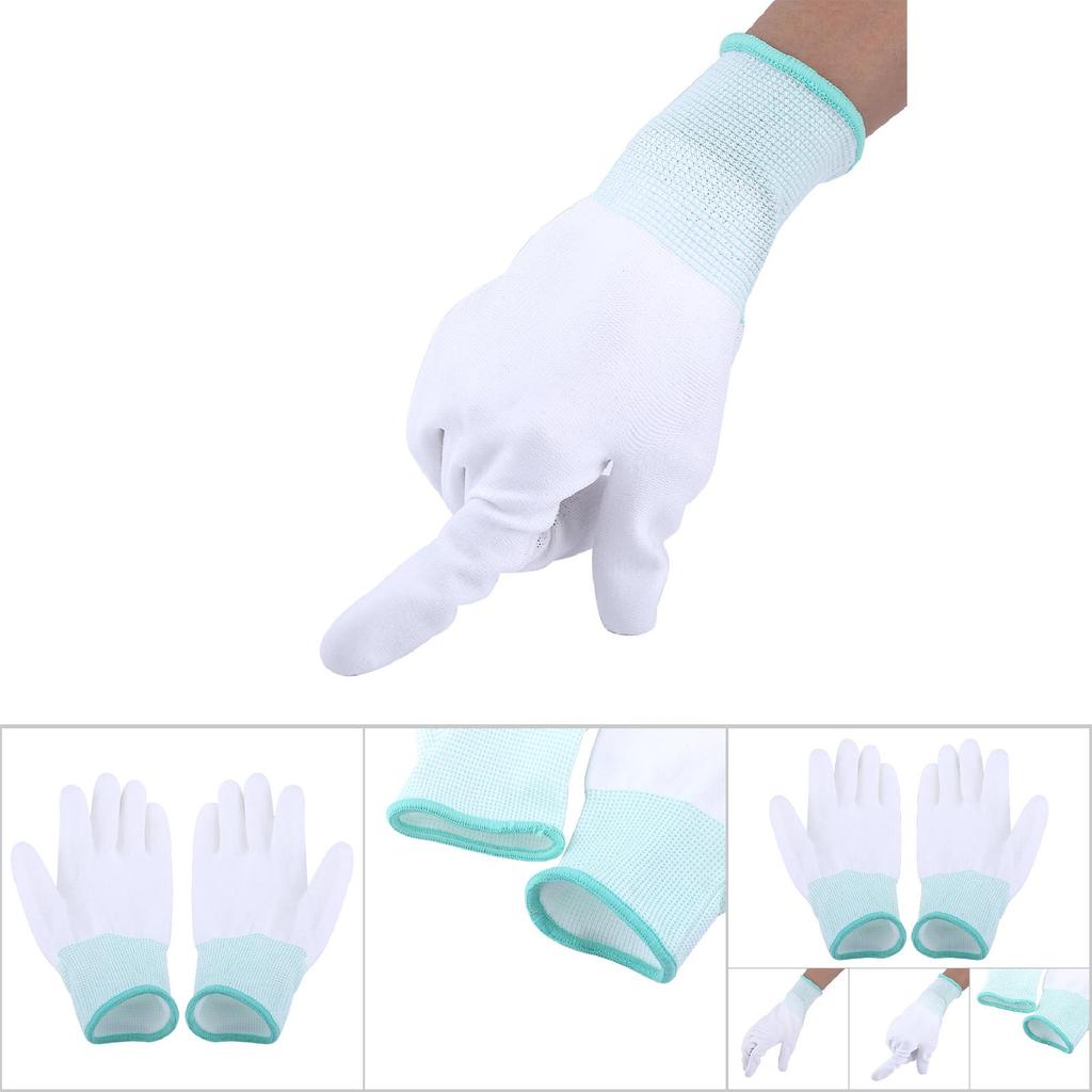 Anti Static Antiskid Glove PU Coated Palm Finger Part for PC Computer Phone (S)