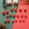 Red Geometric Minimalist Earrings for Valentine's Day, New Year & Christmas