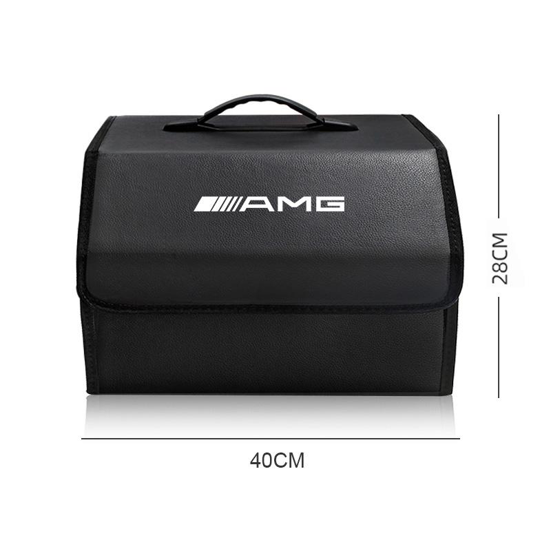 CRJ1 Large Capacity Leather Car Trunk Organizer Interior Toolbox For Mercedes Benz AMG E S C A B Class GLE GLS CLA CLE GLC CLS GLA