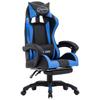Day and Night - Day and Night Gaming Chair with Footrest In Blue and Black Synthetic Leather