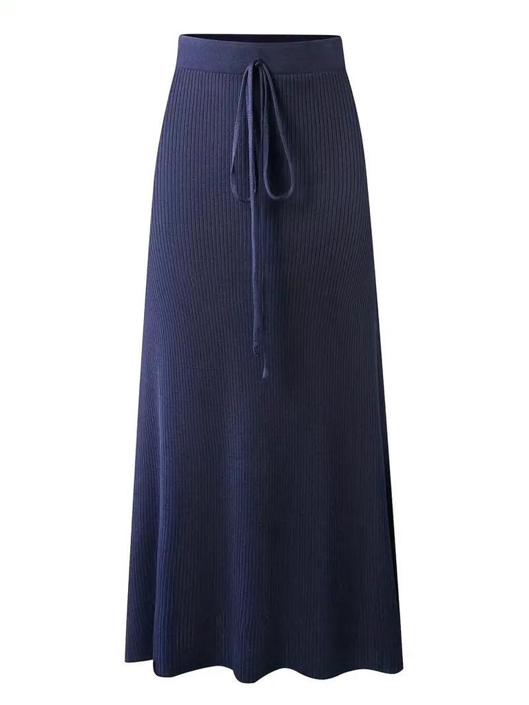 New High-Waist Slit Belt Skirt for Women: Korean Style, Slim, Temperament, Mid-Length Hip Skirt for Spring & Summer