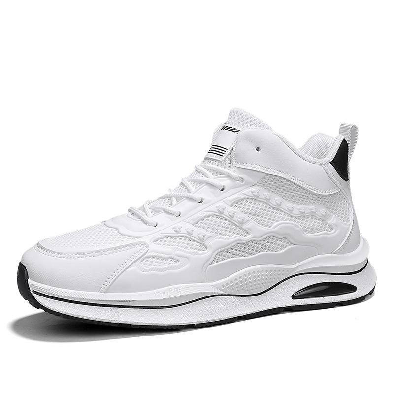 

High-top sports shoes men s spring and summer new non-slip lace-up running mesh breathable height-increasing youth casual shoes 39