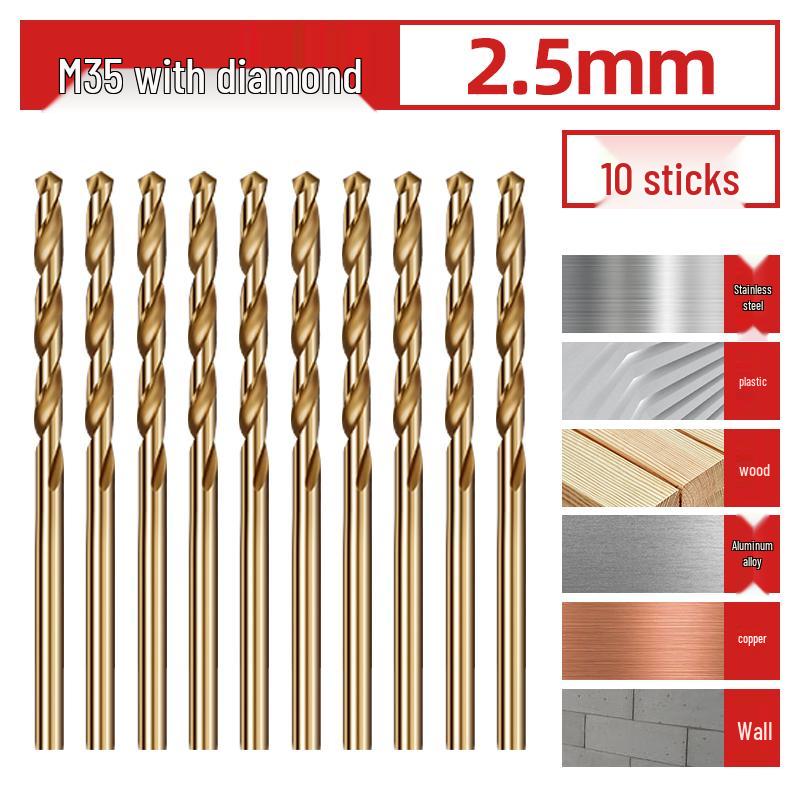 Cobalt-Coated High Hardness 304 Stainless Steel Twist Drill Bit