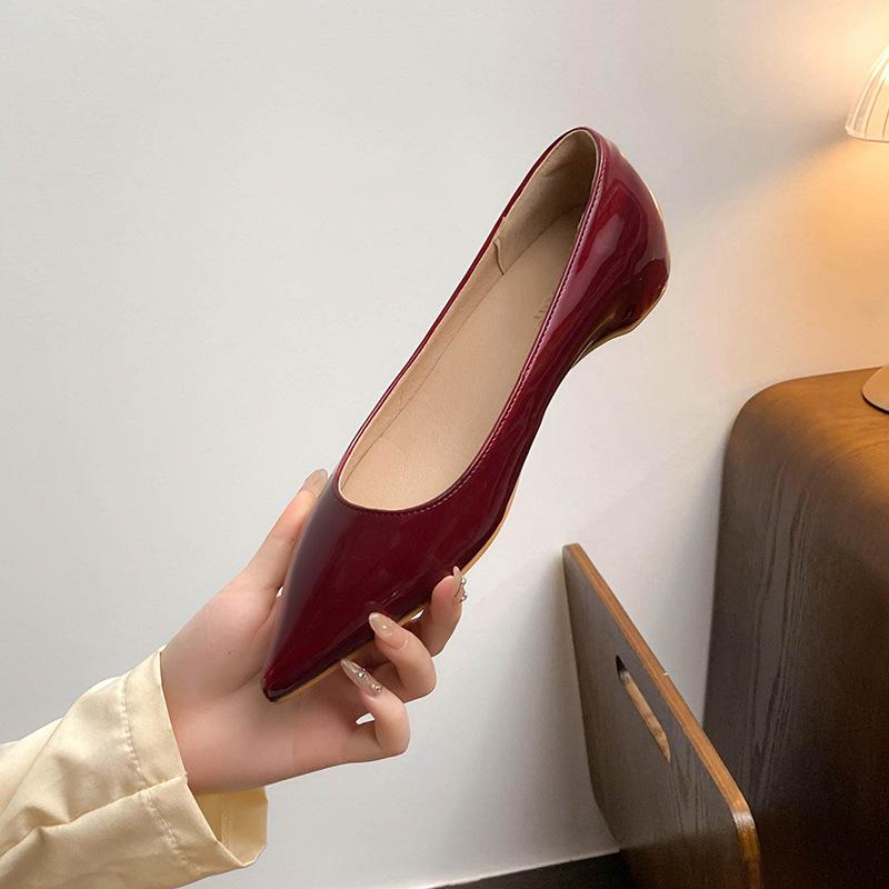 Fashion Elegant OL Ladies Dress Work Shoes Woman Nude Flats Ballet Pointed Toe Elevate Loafers Female Ballerinas Slip On Mocasines Mujer