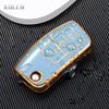 TPU Car Flip Key Case Cover Shell Fob For Ford Fiesta Focus 2 Ecosport Kugua Falcon Escape C-Max Protector Accessories