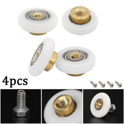 4 Pc 20-27mm Shower Door Roller Pulley Bathroom Sliding Glass Door Wheels Sliding Rollers Bathroom Household Accessories