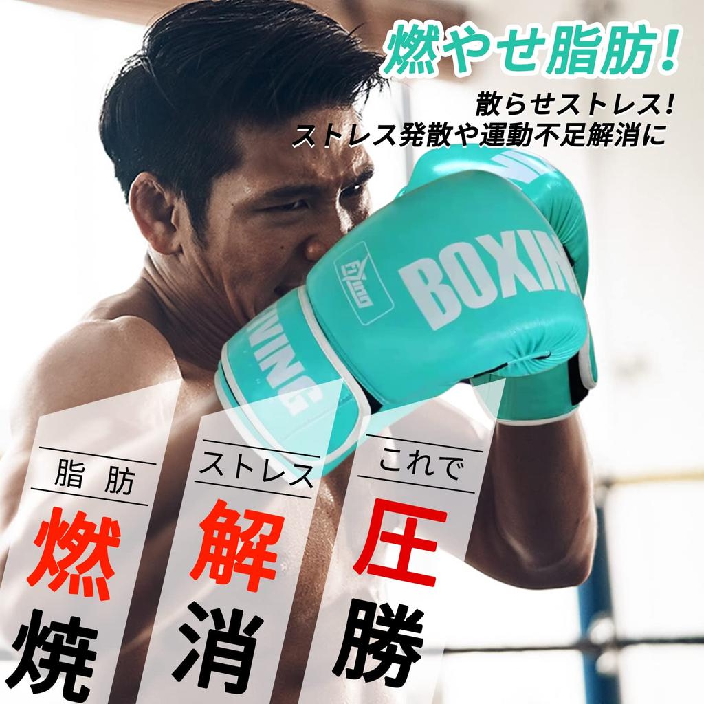 FIVING Boxing Gloves, Kickboxing Training Gloves for Adults and Men (10 Oz, Green)