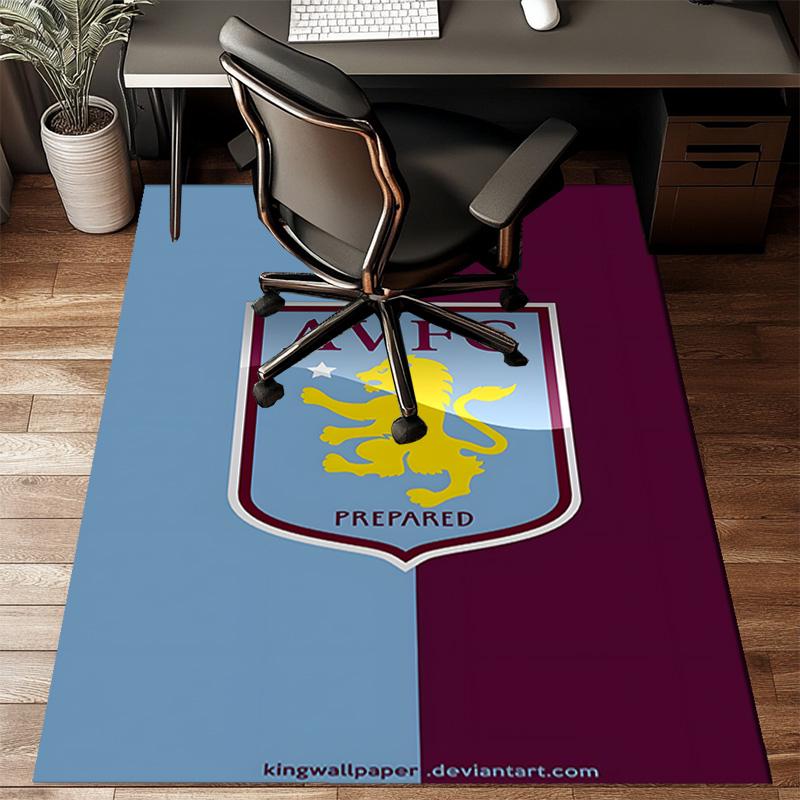 Aston Villa Crest Design Rug Game Carpet, Floor Mat for Bedroom Living Room Entryway Rug, Home Decor Idea Gift for Christmas Birthday